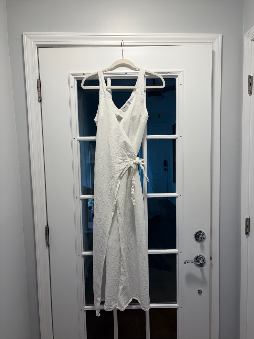 ASOS White Wrap Maxi Dress with Tie Waist